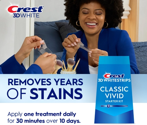Crest 3D Whitestrips Classic Vivid At-home Teeth Whitening