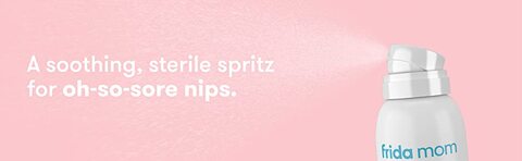 Frida Mom Sore Nipple Set | Cracked Nipple Saline Spray, No-Mess Cream | 2  Piece Set | Breastfeeding Set for New Moms