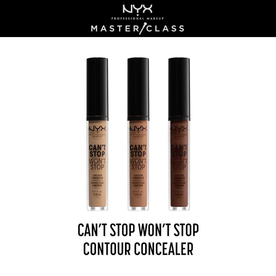 thumbnail video image 2 of NYX Professional Makeup Can't Stop Won't Stop Full Coverage Concealer, 24Hr Matte Finish, Golden Honey, 0.11 fl oz, 2 of 7