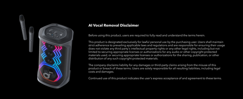 Rave 3 AI Vocal Removal Disclaimer