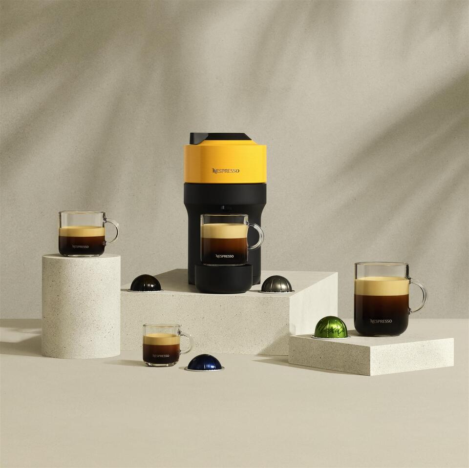 Nespresso Vertuo Pop Automatic Pod Coffee Machine for Americano, Decaf,  Espresso by Krups in Coconut White
