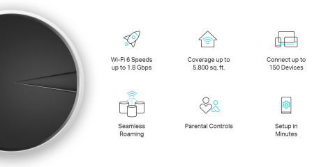 TP Link AX1800 Whole Home Mesh Wi-Fi System in White (Set of 3) TP Link AX1800 Whole Home Mesh Wi-Fi System in White (Set of 3)