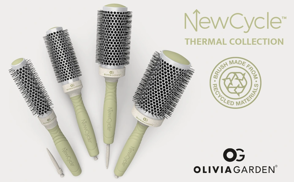 Professional thermal brushes made from recycled materials