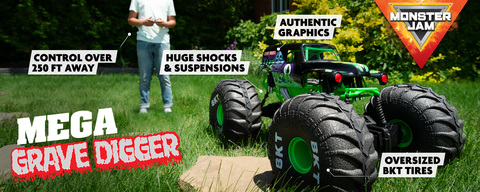 Monster Truck de controle remoto Spin Master Mega Monster Jam 1:6 Grave  Digger