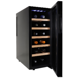 Koolatron Urban Series Deluxe 12 Bottle Wine Cooler Thermoelectric Refrigerator with Digital Temperature Controls