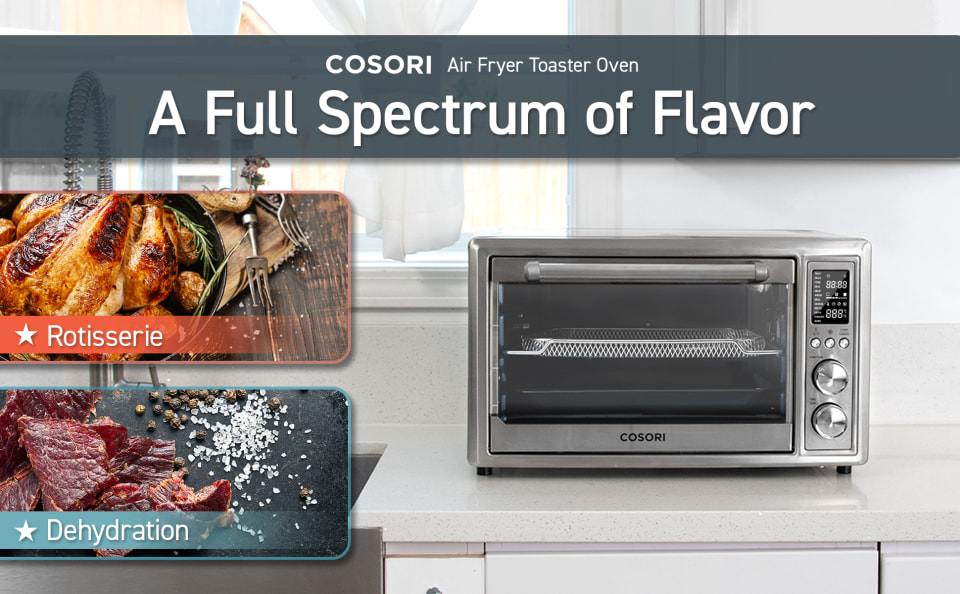 COSORI CO130-AO 12-in-1 Air Fryer Toaster Oven Combo, Countertop Dehydrator  30L