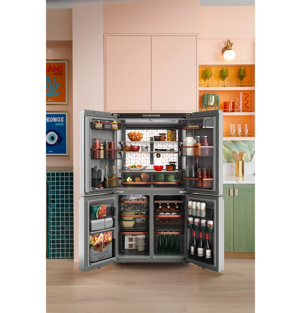 Cafe CAE28DM5TS5 Quad Door Smart Refrigerator | Abt