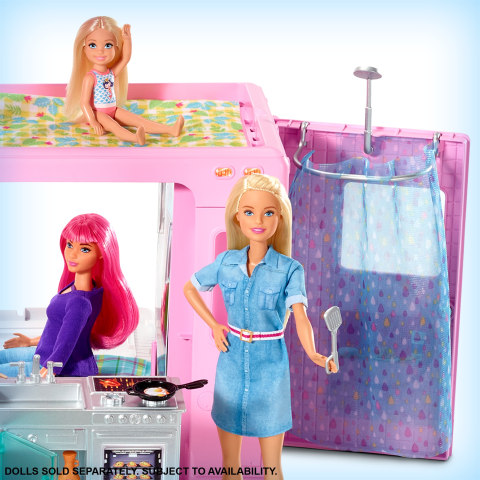 Barbie Camper, Doll Playset with 50 Accessories and Waterslide, Dream Camper