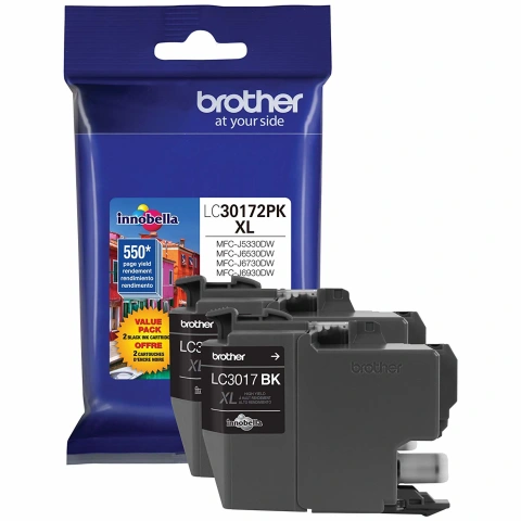 Brother LC30172PK | 2 Pack High-Yield Black Ink Cartridges