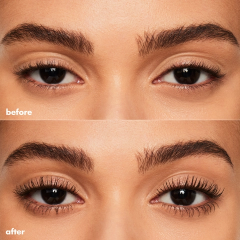 A model image of the Lash 'N Roll mascara in shade brown