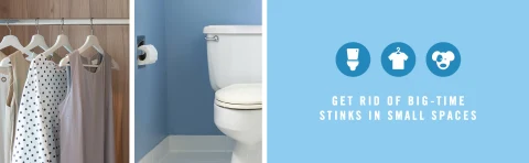 Get rid of big-time stinks in small spaces.