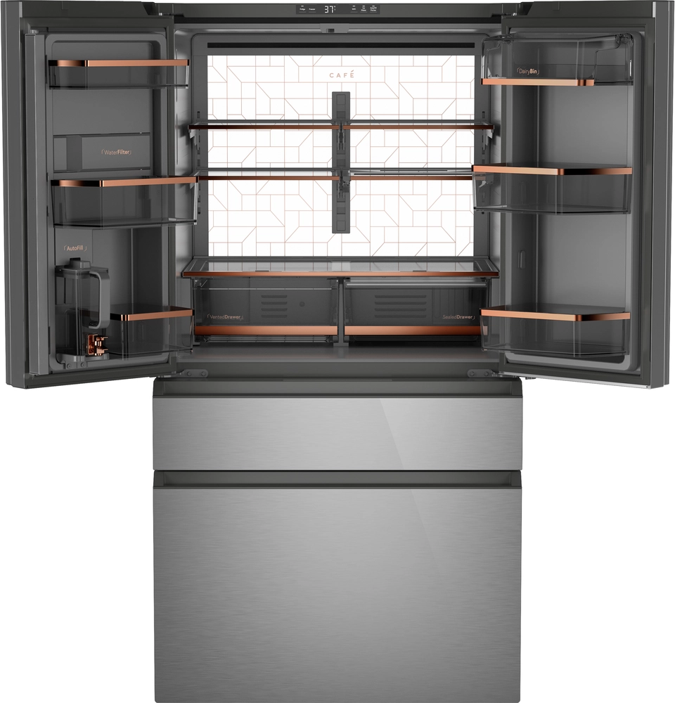 Café™ 36 in. 28.7 Cu. Ft. Platinum Glass French Door Refrigerator