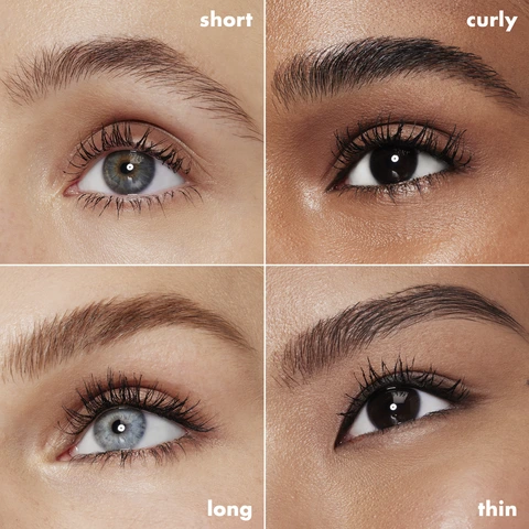 Model images using Lash Xtndr mascara with different eyelash types