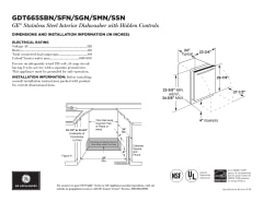 View Quick Specs (Dishwasher GDT665SSNSS) PDF