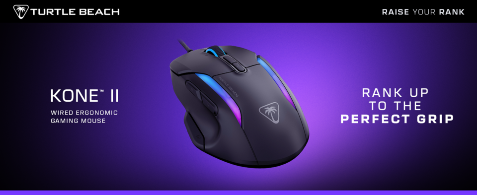 thumbnail video image 2 of Turtle Beach Kone II Wired RGB Gaming Mouse, Ash Black, 2 of 10
