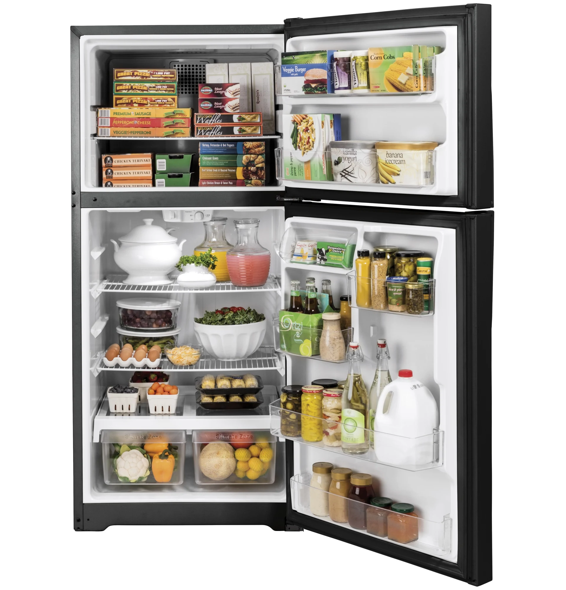 GE - GTE19DTNRWW - GE® ENERGY STAR® 19.2 Cu. Ft. Top-Freezer