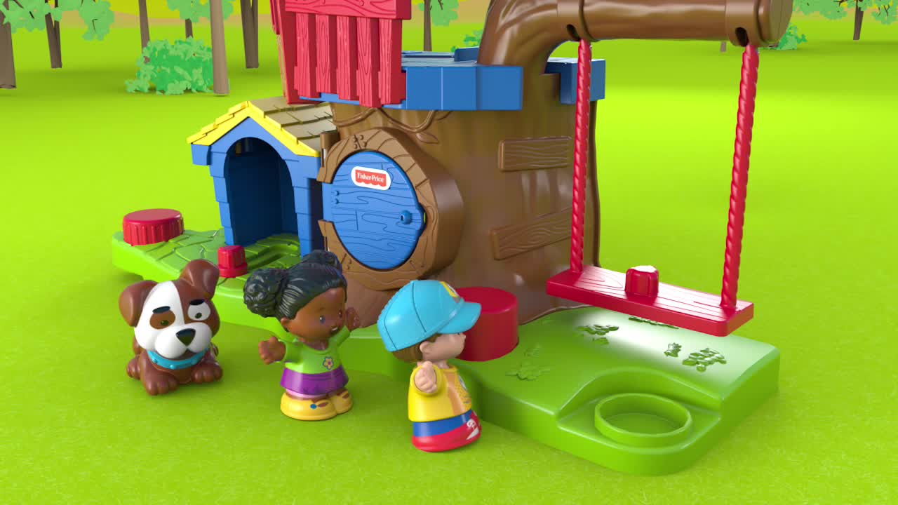little people swing and share treehouse