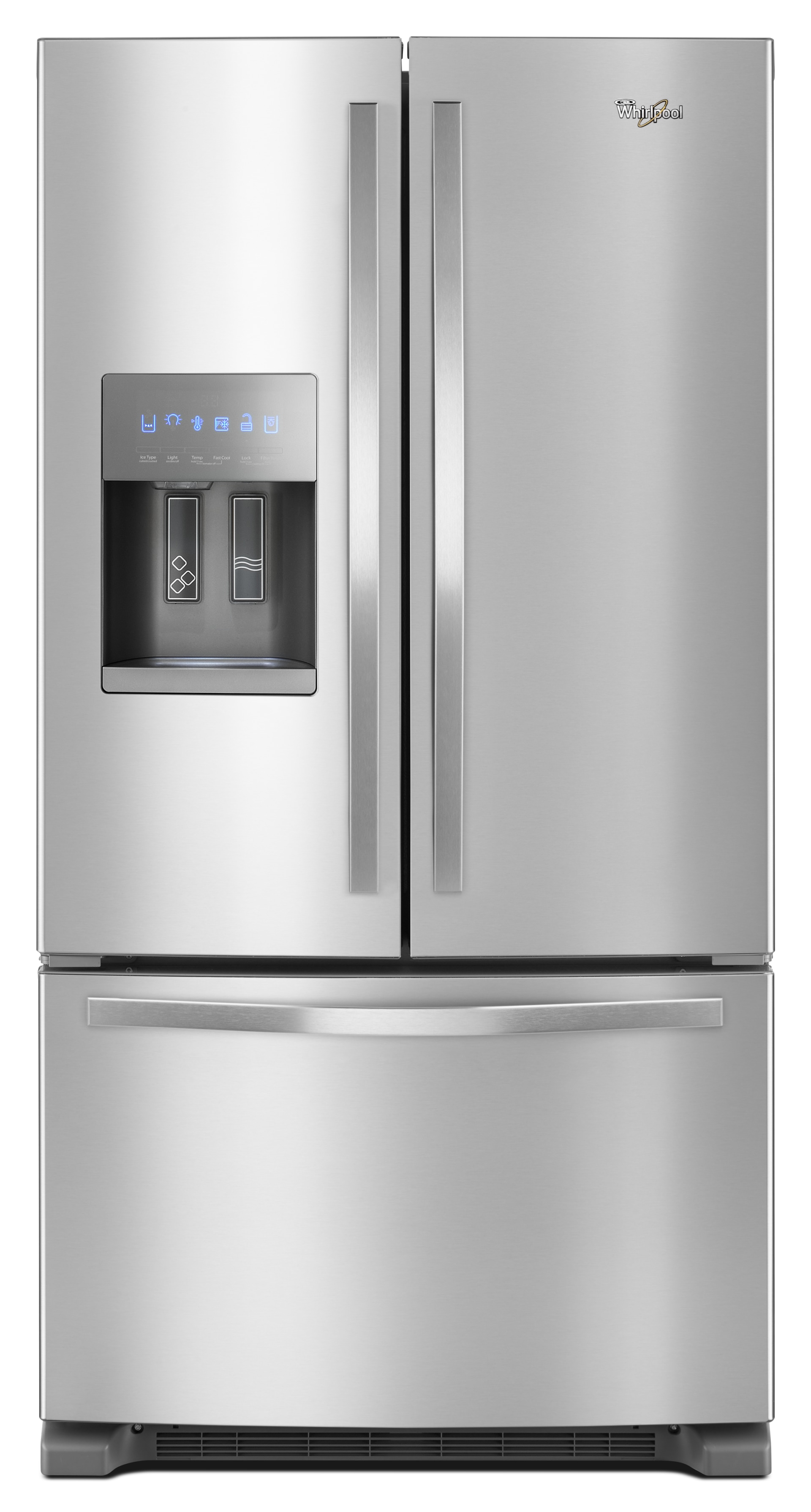Whirlpool 25 Cu Ft French Door Refrigerator Fingerprint Resistant Stainless Steel Wrf555sdfz Grand Appliance And Tv