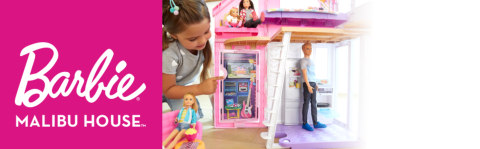  Barbie Malibu House 2-Story, 6-Room Dollhouse with  Transformation Features, Plus 25+ Pieces Including Furniture, Patio Fence  and Accessories, for Kids 3 Years Old and Up : Video Games