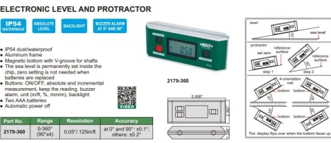 CTS MD-A1       　 Insize USA LLC - Digital & Dial Protractors: Style: Protractor