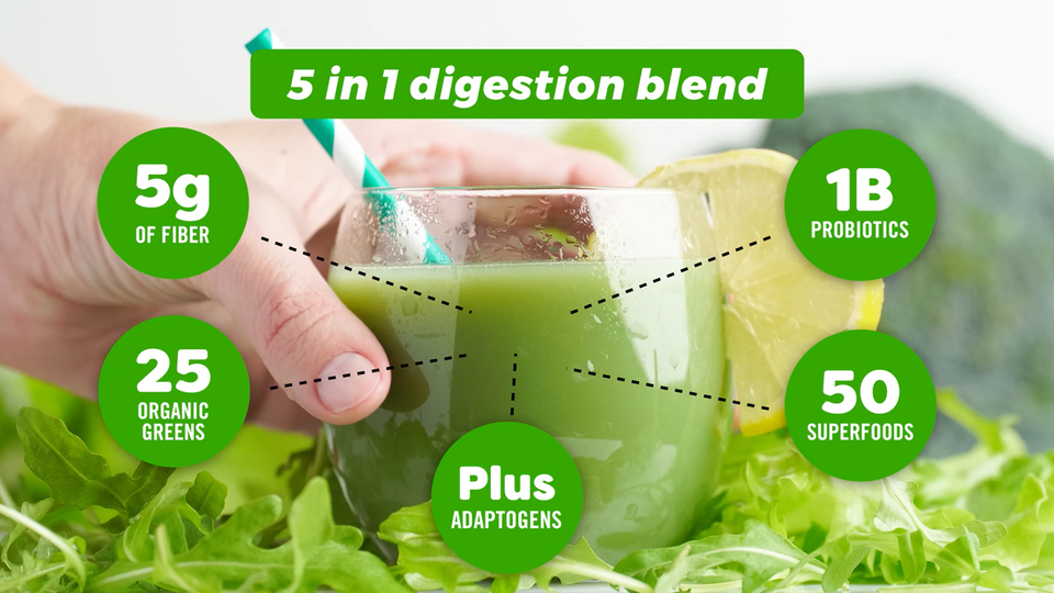 thumbnail video image 2 of Orgain Vegan Organic Wonder Gut 5-in-1 Daily Fiber & Greens Superfoods Supplement Powder, Strawberry Lemonade 0.44lb, 2 of 11