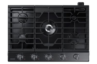 Samsung 30 in. 5-Burner Smart Natural Gas Cooktop with Bluetooth, Griddle,  Simmer Burner & Power Burner - Black Stainless Steel