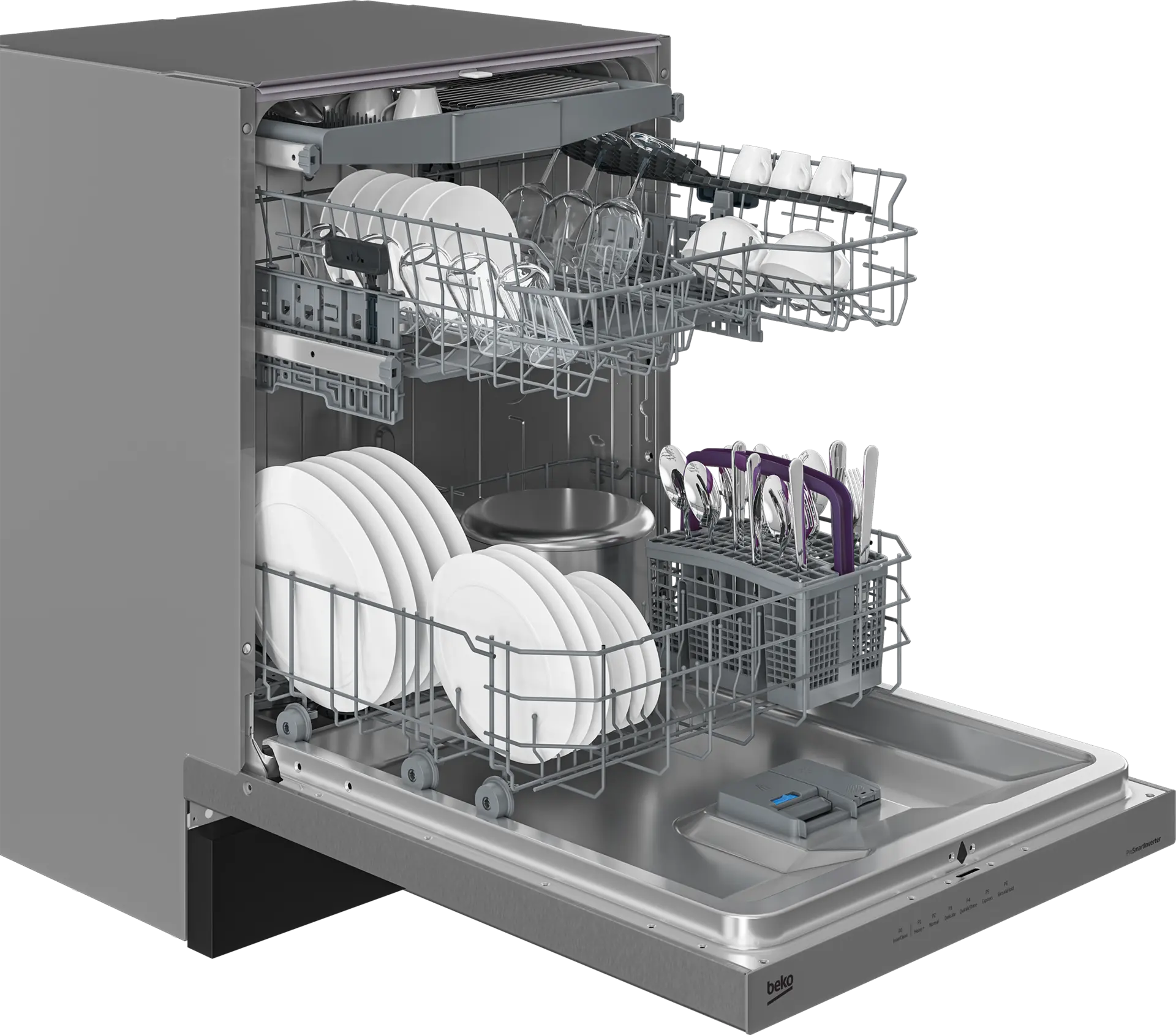 Beko 24 Fingerprint Free Stainless Steel Front Control Built In Dishwasher Bekins Grand Rapids and Grand Haven MI