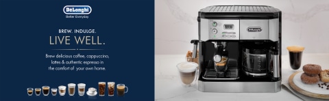 DeLonghi BCO430 Combination Pump Espresso and 10-Cup Drip Coffee Machine  with Frothing Wand, Silver and Black