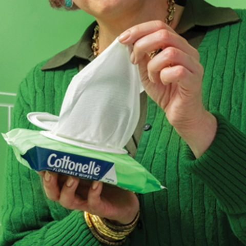 Pair Cottonelle toilet paper with Cottonelle flushable wipes