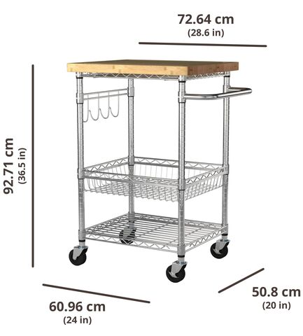 kitchen cart dimensions