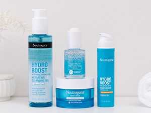 Use SPF 50 face moisturizer with Neutrogena Hydro Boost Hyaluronic Acid Serum to enhance hydration