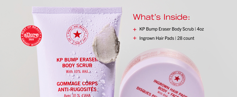 Allure award winning KP Scrub and Ingrown Hair pads from First Aid Beauty