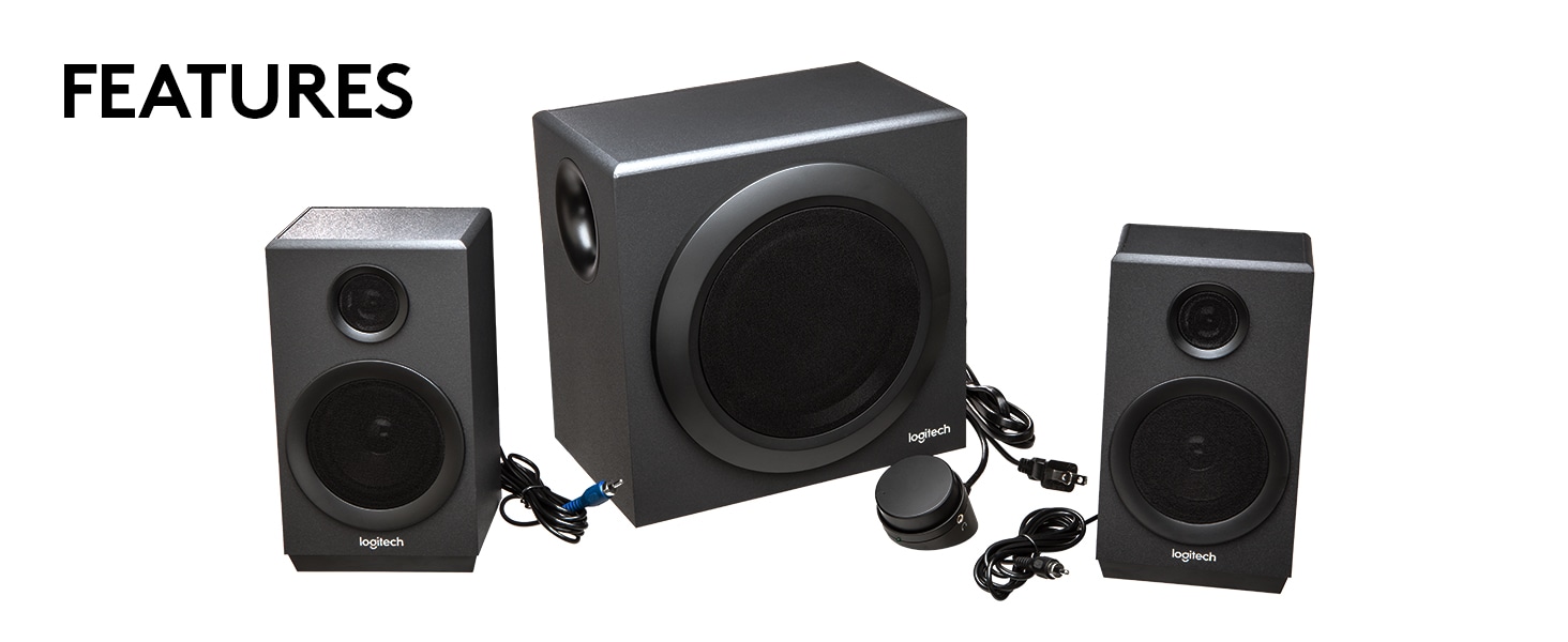 Logitech 2.1 Speaker System - Z333 : Audio, Headphones & Speakers