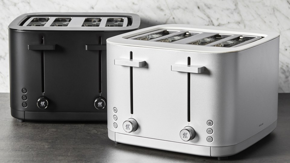 thumbnail video image 2 of ZWILLING Enfinigy 4-Slice Toaster, Extra Wide 1.5" Slots for Bagels and Toast, Silver, 2 of 10