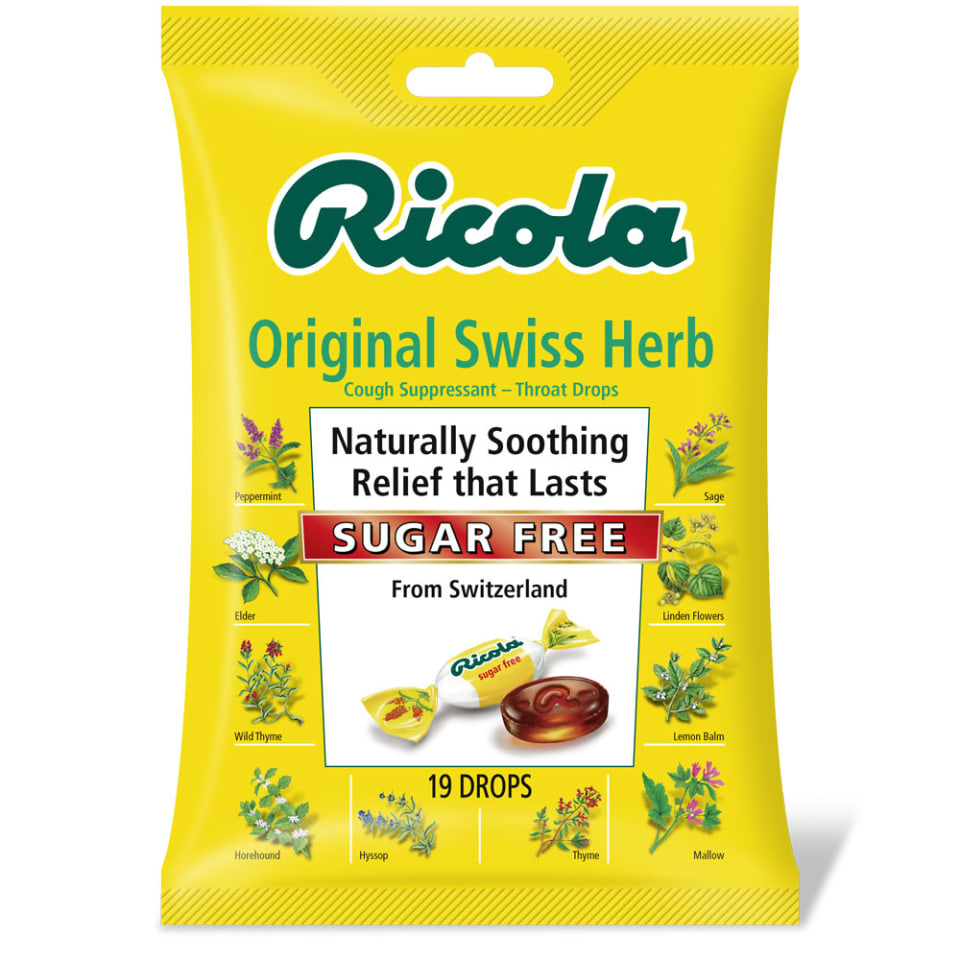 Ricola Dual Action Drops Honey Lemon Cough Suppressant Drops 19 ea