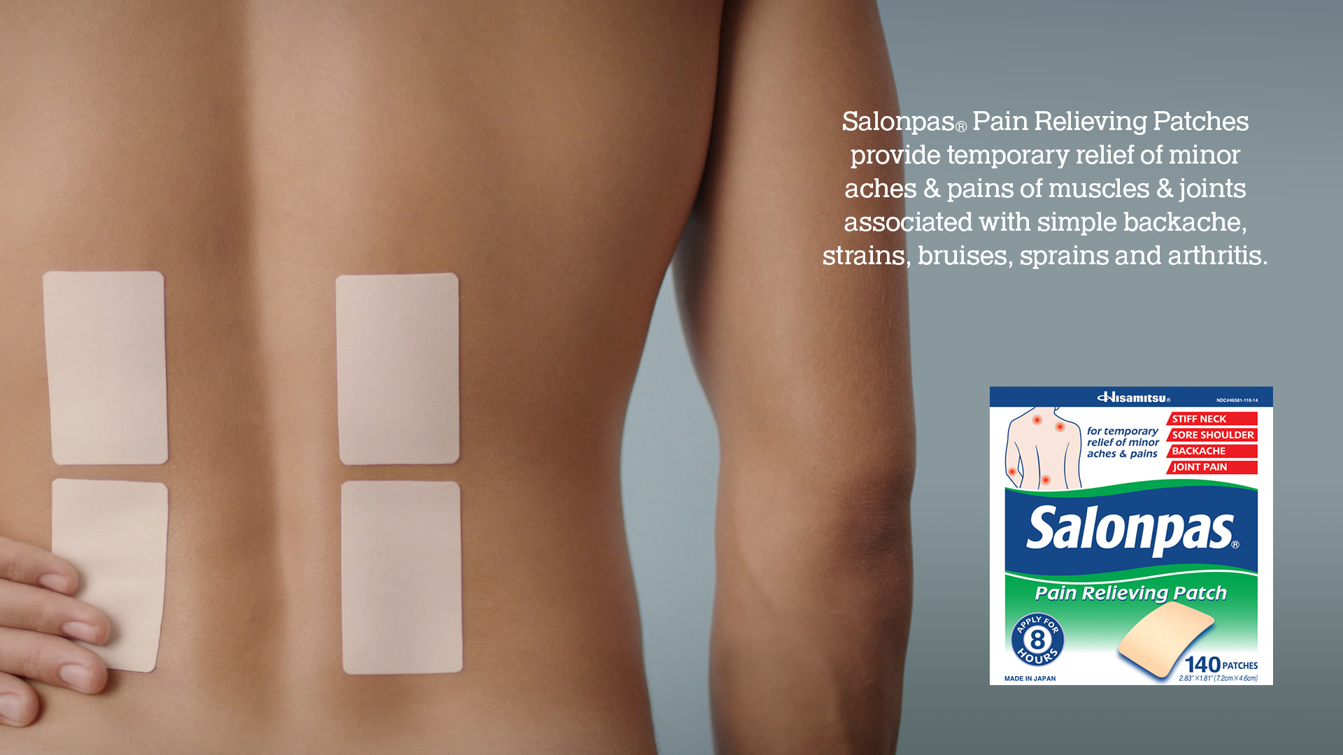 SALONPAS 140 Pain Relieving Patches external Arthritis Back Relief NEW