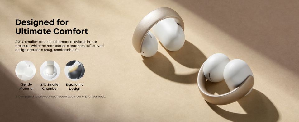 Soundcore AeroClip Wireless Open-Ear Earbuds in Mist - A3388Z21