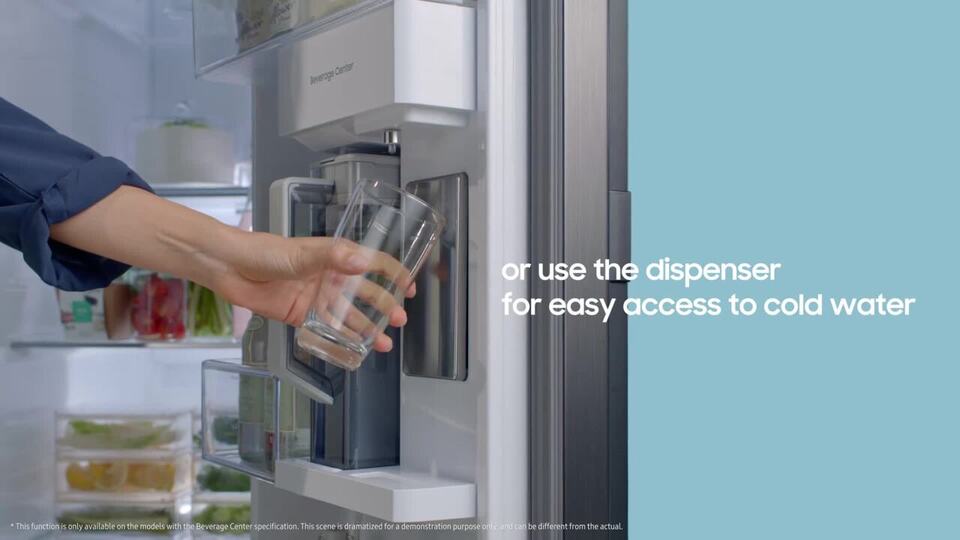 Large Samsung Bespoke 28 cu. ft. Fridge, Smart Side-by-Side