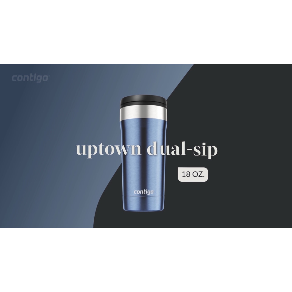 Contigo® Uptown Stainless Steel Dual-Sip Tumbler - Blue, 16 oz