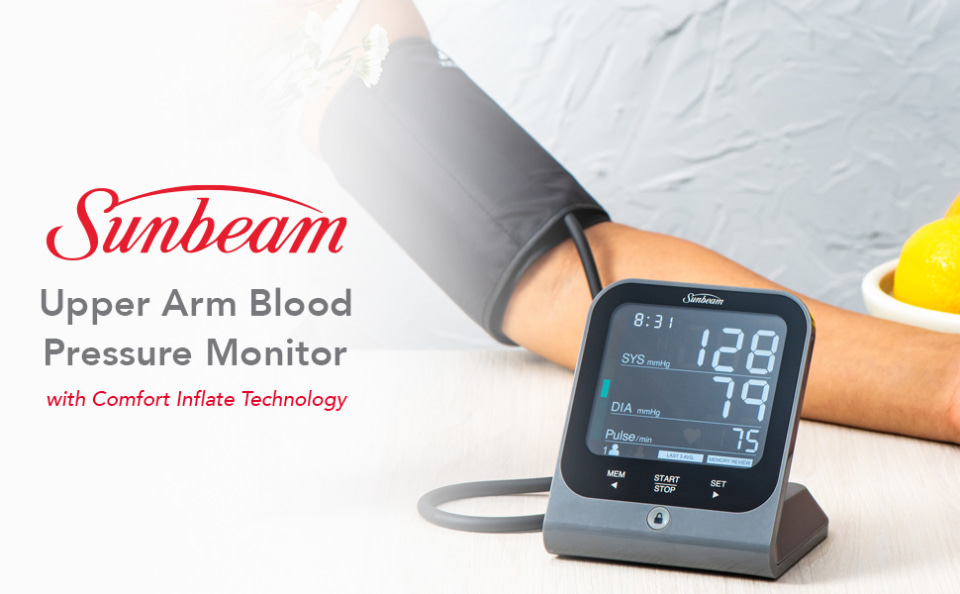 Sunbeam Upper Arm Blood Pressure Monitor with Batteries 16985