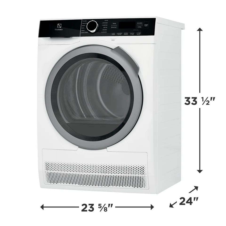 Electrolux 24 Front Load Electric Dryer with Steam in White NFM