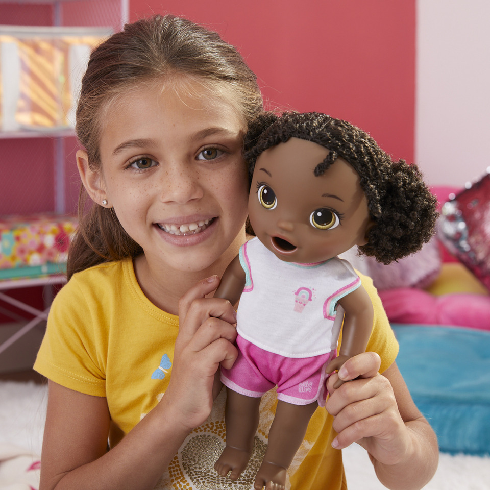 Baby Alive Roller Skate Baby Doll, 12inch Eats and “Poops” Doll with Roller Skates, Black Hair