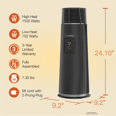 Lasko CT24362 Full Circle Warmth Ceramic Heater with Remote Control - Sam's  Club