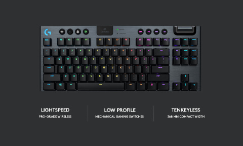 Logitech G915 TKL Tenkeyless Lightspeed Wireless RGB Mechanical Gaming  Keyboard, Low Profile Switch Options, LIGHTSYNC RGB, Advanced Wireless and  Bluetooth Support - Linear , Black 