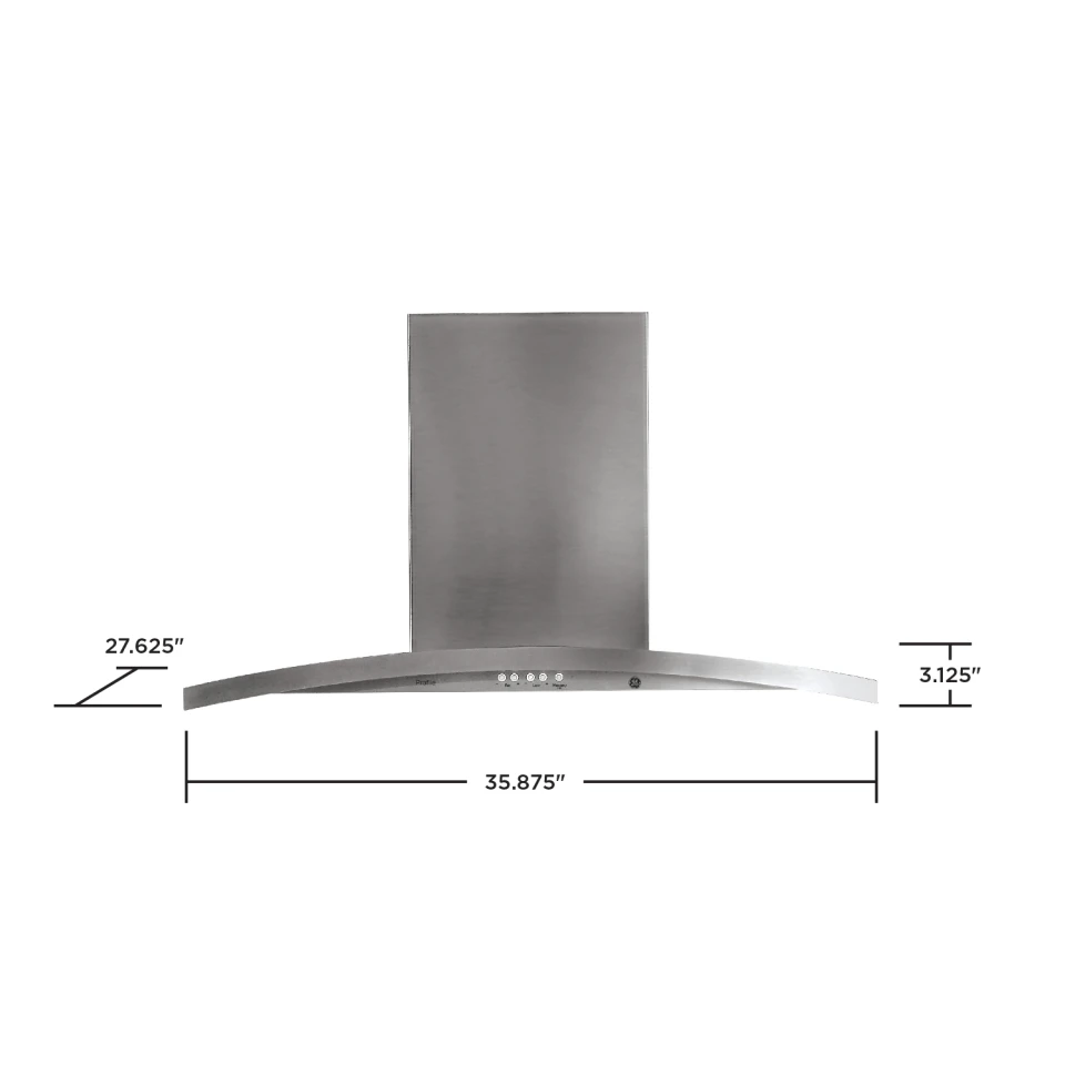 PV977NSS GE Profile 36 Designer Island Hood Stainless Steel