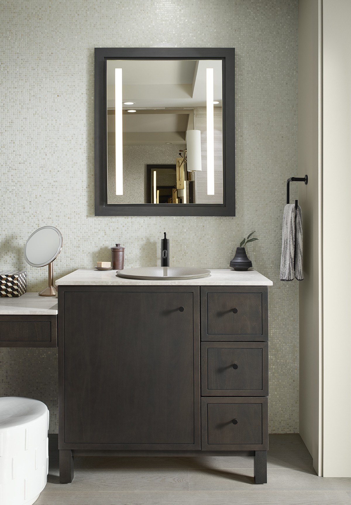 Kohler Verdera 24 In X 30 In Lighted Led Surface Recessed Mirrored Rectangle Medicine Cabinet With Outlet In The Medicine Cabinets Department At Lowes Com