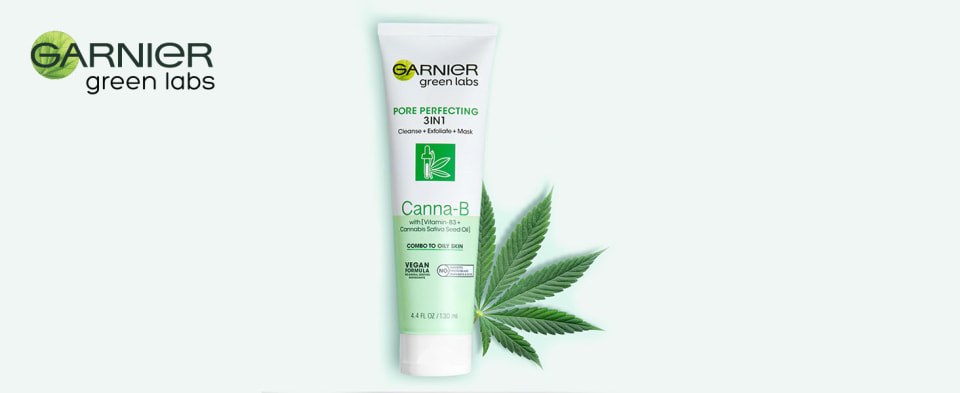 thumbnail video image 2 of Garnier Green Labs Pore Perfecting 3 in 1 Canna B Facial Cleanser, 4.4 fl oz, 2 of 5