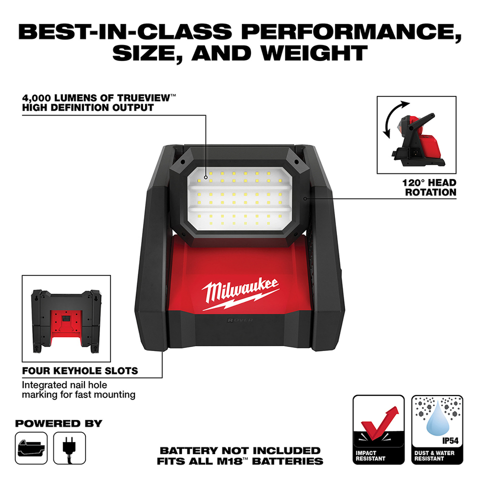 Milwaukee M18 ROVER Dual Power Flood Light Bare Tool 2366-20  