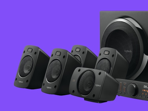 Logitech Z906 5.1 Surround Sound Speaker System - THX, Dolby Digital and  DTS Digital Certified - Black