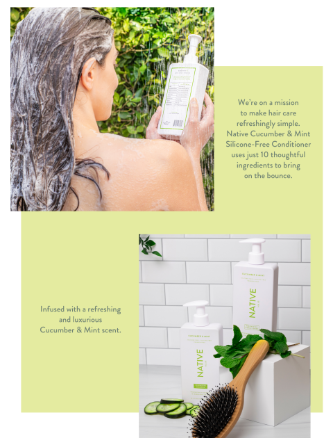 cucumber and mint conditioner for hair volume natural ingredients shower products green native